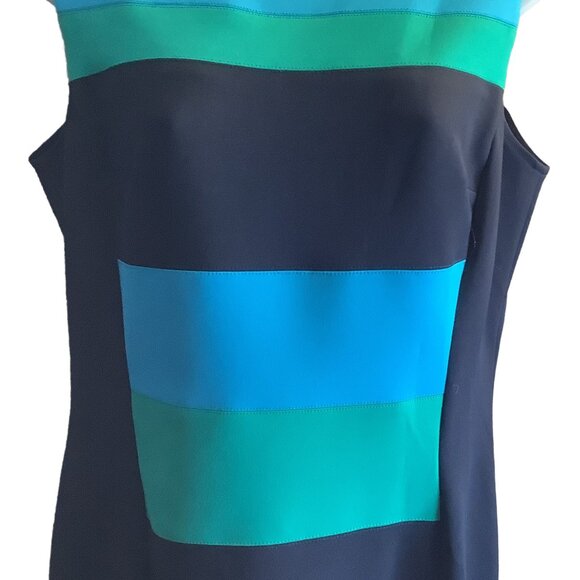 EUC Maggie London Color Block Dress Size: 10 - Picture 2 of 8